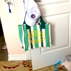 Cute green white striped